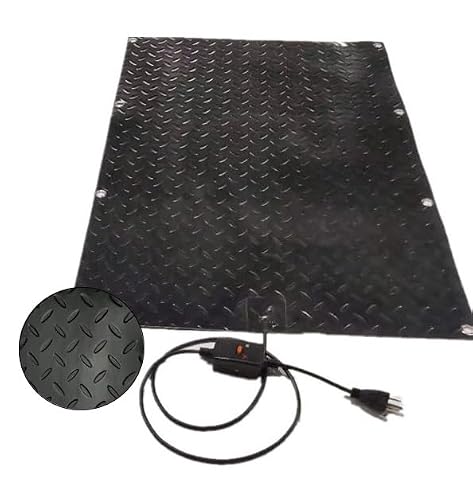 Snow Melting Mats for Entrances, Roof Snow De-Icing Kit Heated Outdoor Mats Non-Slip Snow Melting Mats for Winter Snow Removal (Color : Black, Size : 24 x 36 in/60.96x91.44cm)