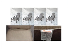 Elizabeth Outdoor Patio Set of 4 Adjustable Club Chairs Cast Aluminum Sunbrella Sesame Cushions