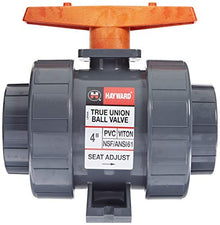 Hayward TB1400S 4-Inch PVC TB Series Ball Valve with Viton Seals and Socket End Connection