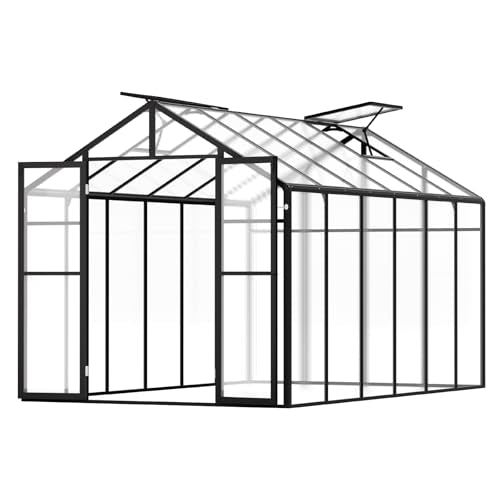 VEVOR Polycarbonate Greenhouse 8x12 Ft Black
