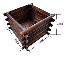 Wooden Raised Garden Bed Plants Vegetables Flowers Herb Elevated Planter with Drain Holes Outdoor Patio Balcony Courtyard Planting Stand Carbonized Color (Color : Natural Size : 50x50x46cm)