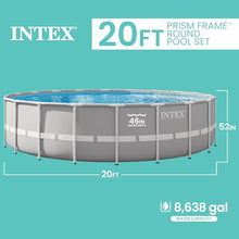 INTEX Prism Frame 20ft x 52in Round Above Ground Swimming Pool Set w/Pump