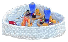 ERoomQ Luxury Floating Serving Tray Pool Tray Table, Floating Serving Trays Table Bar - Swimming Pool Floats for Adults for Sandbars, Spas, Bath, and Parties (White Heart)