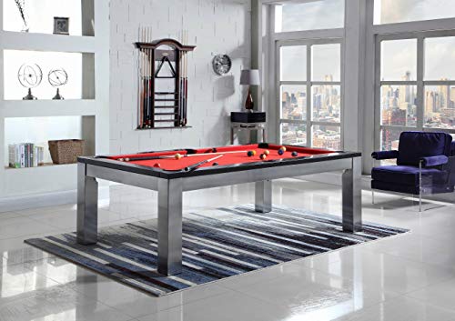 Playcraft Monaco 7' Slate Pool Table with Dining Top Silver