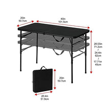 AFPSDLFJDLS Plastic Adjustable Height Fold-in-Half Folding Table Camping Foldable Picnic