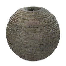 Aquascape Stacked Slate Sphere Fountain, 40 Inch Diameter (102 cm), Lightweight Fiber-Resin Composite Decorative Water Feature, Includes Tubing for Easy Setup, 78289
