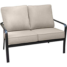 Hanover Cortino Aluminum Patio Loveseat with Sunbrella Cushions Gunmetal/Ash