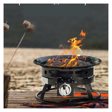 2pcs Outdoor Portable Propane Gas Fire Pit with Cover, 19" Black,Firepit