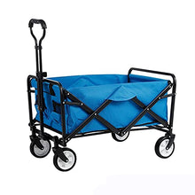 Garden Cart Outdoor Utility Wagon Garden Trolley Carts Folding Garden Beach Sping Camping Cart (Black One Szie) (Blue One Szie)