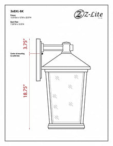 Z-Lite 3 Light Outdoor Wall Sconce Black