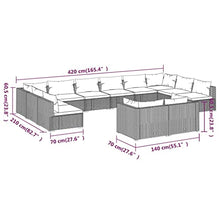 KPOUTRFG 12 Piece Modular Patio Furniture Set with Brown PE Rattan and Powder Coated Steel Frame for Outdoor Lounge Seating
