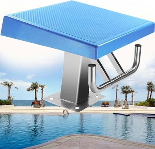 DLYZAYE Heavy Duty Pool Diving Boards with Handrail, Pool Starting Platform, Non-Slip Swimming Pool Diving Platform with Stainless Steel Base, 15° Inclined, for Pool Training Competition,Standard