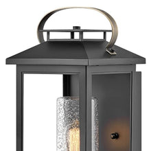 Hinkley Atwater Medium Outdoor Wall Mount Lantern, Black with Brass Accents