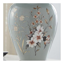 WOAITIANTIAN Desk Lamps Remote Control Ceramic Table Lamp with Painted Flower for Bedside