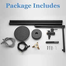Freestanding Outdoor Shower - Outside Drench Shower for Backyard Garden/Swimming Pool/Beach Courtyard - Outdoor Shower Column with 10" Rain Shower Head and Handheld, Matte Black
