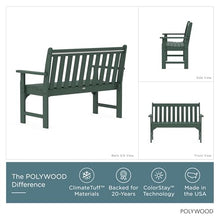 POLYWOOD Vineyard 48" Outdoor Patio Bench, Green
