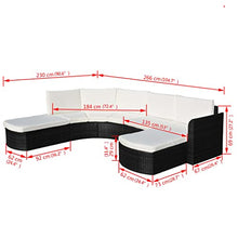 AMBERARD Garden Furniture Set Black PE Rattan Modular Garden Sofa Set Furniture Set