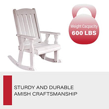 Amish Heavy Duty 600 Lb Mission Pressure Treated Rocking Chair (Semi-Solid White Stain)