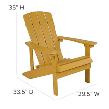 Flash Furniture Charlestown Poly Resin Adirondack Chair - Yellow - All Weather - Indoor/Outdoor - Set of 4