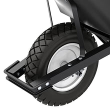 Bon 28 910 Premium Contractor Grade Poly-Tray Single Wheel Wheelbarrow with Steel Handle and Flat Free Tire, 5-3/4 Cubic Feet