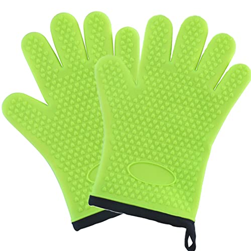UOHLCX HBJWOV Silicone Glove With Lanyard Kitchen Grilling Gloves Oven Mitt Heat Resistant Non-slip Cooking BBQ Grill Baking