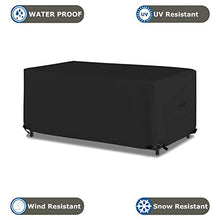 Covers & All Rectangular/Oval Outdoor Table Cover 18 Oz Waterproof - Rectangle Table Cover with 100% Weather Resistant - with Air Pocket and Drawstrap for Snug Fit (108" W x 50" D x 24" H, Black)