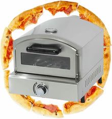 WZUOPG 12 Outdoor Gas Pizza Oven - Pull-Out Handle Temperature Detector, Portable Stainless Steel Pizza Oven for Grill, Backyard and Camping,