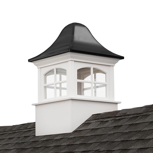 Good Directions Greenwich Vinyl Aluminum Roof Square Cupola 48" x 78" White and Black