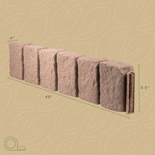 Beuta Landscape Edging | Garden Edging Border | Polyrock Block XL for Lawn Edging, Flower Beds & Yard Edging – 4 Pack | Each Section Has 6 Blocks 48" L x 4" W x 9.5" H | 12 Spikes | Cobblestone