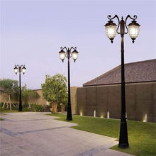 EliteBloom Outdoor Lamps for Patio Lamp Post Lights Outdoor, 2.35M Street Light 2-Lights Garden High Pole 1-Pac,