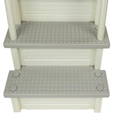 Aqua Select Anti-Slip in-Pool Steps with Outside Flip-Up Ladder Pearl White