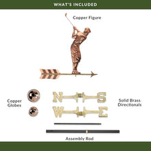 Good Directions Golfer Weathervane, Pure Copper