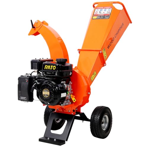 Wood Chipper Shredder Mulcher Heavy Duty 7 HP 212cc Gas Powered 3 Inch Max Capacity, EPA certificated Engine
