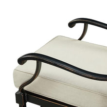 Oakland Living Pair of Black Aluminum Patio Deep Seating Swivel Rocker Club Chairs with Light Grey Cushions