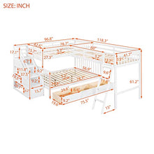 DRELOFT L-Shaped Twin Bunk Bed with Storage Drawers White
