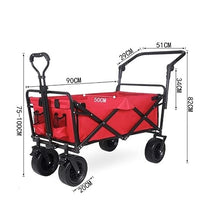 MIIKHI Trolley Cart Portable s Camping Wagon Beach Cart Folding Cart with Wheels Outdoor Shopping Carts Camping Fishing Trolley Camping Cart Garden Wagon (E)