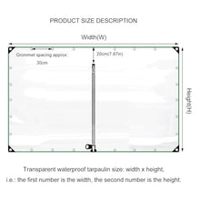 Waterproof Clear Tarp Curtains With Zip,0.3mm Outdoor Pvc Transparent Tarpaulin Side Panels With Grommets,Pergola Gazebo Patio Porch Carport Partition Curtains,Weatherproof,W×H-5.6×2.1m(18.4*6.9ft)