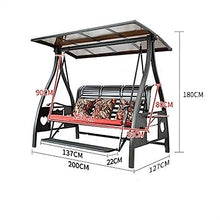Garden Swing Chair Outdoor Patio Garden Balcony Outdoor Swing Chair Cast Aluminum Alloy Lazy Recliner Rocking Chair for 2 3 Person with Light Porc Swings