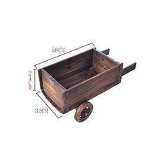 ZOCWJK Wooden Flower Display Stand Small Cart Plant Pot Holder for Desktop Balcony Antiseptic Solid Wood Construction,