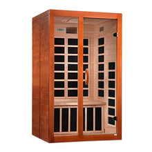 Dynamic Saunas Santiago Elite 2-Person Ultra Low EMF FAR Infrared Sauna Honey Stain Finish