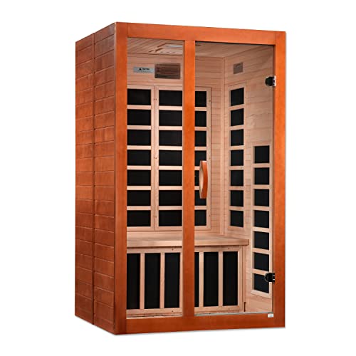 Dynamic Saunas Santiago Elite 2-Person Ultra Low EMF FAR Infrared Sauna Honey Stain Finish