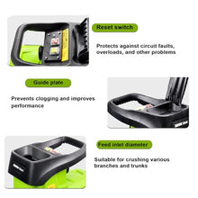 pedenencelia Rapid Shredder, Garden Shredder Electric with 60l Box and Overload Protection, for 45mm/1.77" Branches, New Hobbing Cutter Head, for Garden Debris and Branches