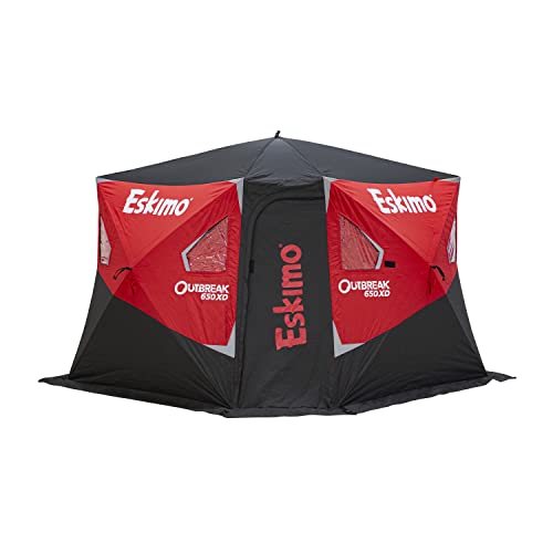 Eskimo Outbreak 650XD Pop-up Portable Insulated Ice Fishing Shelter 5-7 Person Red/Black