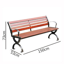ZzleoyuUUs-12 Outdoor Garden Bench Light Brown Aluminum Leisure Backrest Outdoor Bench Park 1.2/1.5/1.8 Meter Patio Bench(Medium)