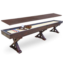 Freetime Fun 12 FT Multi-Game Shuffleboard Table Solid Wood with Bowling Pin Set Espresso