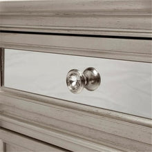 BOWERY HILL Contemporary 2-Drawer Wood Nightstand with Mirrored Accents Silver