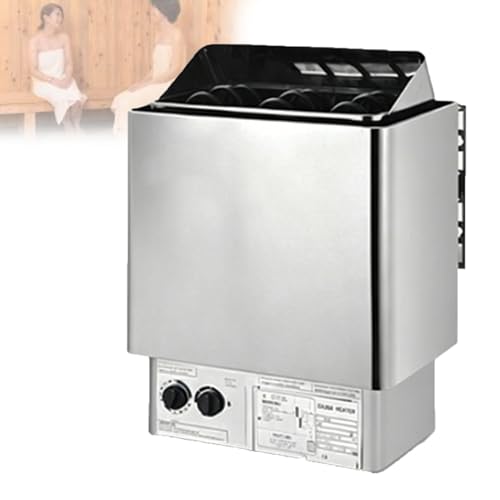 Pfps Sauna Heater, Electric Sauna Stove, Stainless Steel Heater, 0-180 Min Timer & 0-80℃ Temp, Large Stone Cavity Fast Heating, for Spa Room 6KW-In380