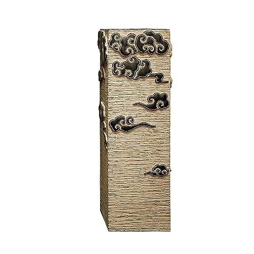 ARCVOX Home Garden Pedestal Stand Lotus Pattern, Synthetic Resin Asian Temple Pillar, Doorway Porch Plant Stand, Traditional Pillar Sculpture Statue (Color : Xiangyun, Size : Size L)