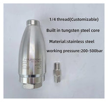 Turbo Rotating Nozzle, High Pressure 500 Bar 7250psi Quick Connect with Tungsten Steel Core for Cleaning Agua Potable(500bar-1l4-040)