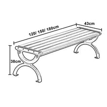 Park Benches for Outside Clearance No Back Outdoor Patio Bench Aluminum Frame and Wood/Plastic Wood Stool Top Outdoor Benche Light Weight High Load-Bearing (Color : B, Size : 1.5m)